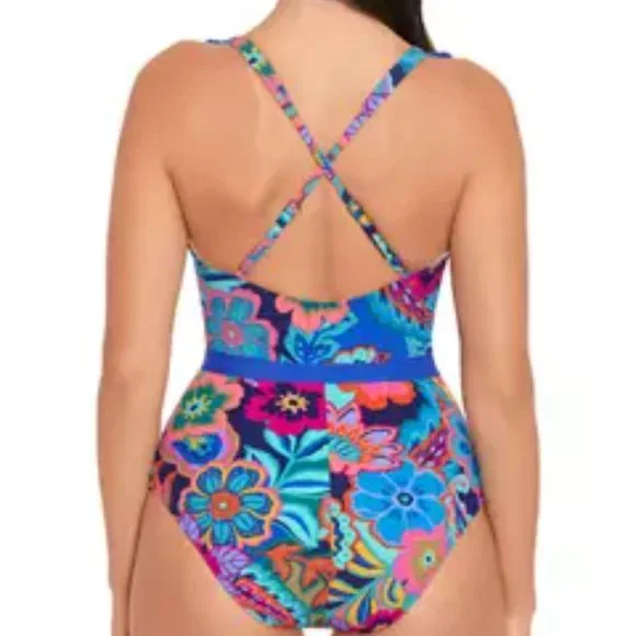 New Skinny Dippers Tapestry Swimsuit by Miraclesuit One Pieces